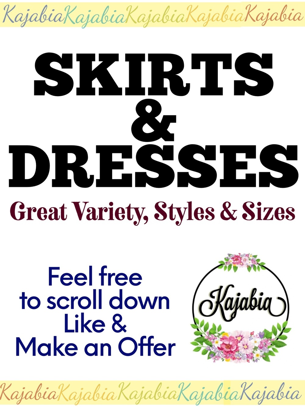 DRESSES & SKIRTS... Various Styles & Sizes !!